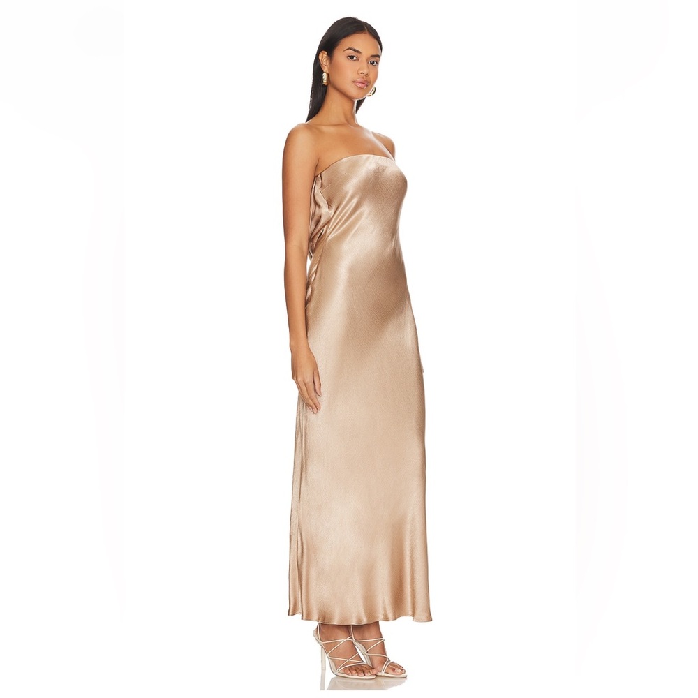 Bec & Bridge Moon Dance Strapless Dress - Golden - Champagne Slip Dress